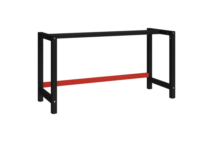 Työpöydän runko metalli 150x57x79 cm musta ja punainen - Musta - Autotallin sisustus & säilytys - Työpenkki