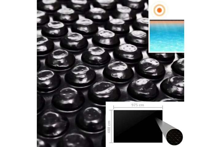 Uima-altaan suoja musta 975x488 cm PE - Musta - Muut uima-allastarvikkeet - Uima-altaan suojapeite & allaspeite