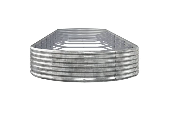 beBasic Puutarhakukkalaatikko jauhemaalattu teräs 600x140x36 cm hopea - Hopea - Ruukut ulkokäyttöön - Kukkalaatikko