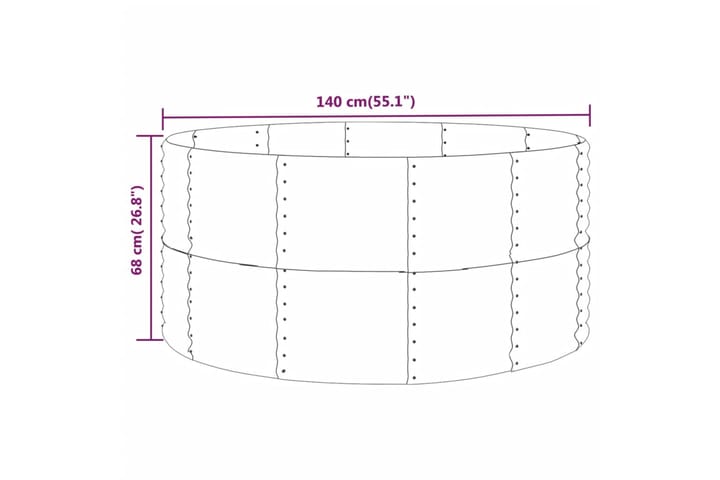 beBasic Puutarhakukkalaatikko harmaa 140x140x68 cm jauhemaalattu teräs - Harmaa - Ruukut ulkokäyttöön - Kukkalaatikko