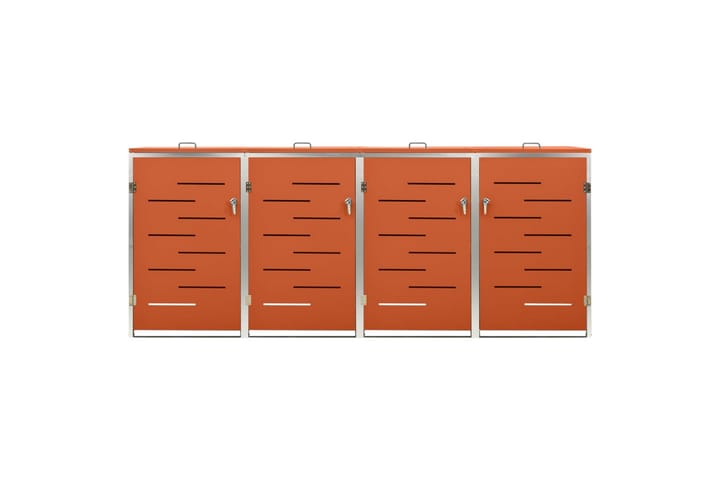 Neljän roska-astian vaja 276,5x77,5x115,5 cm - Oranssi - Lämpökompostori & kompostiastia