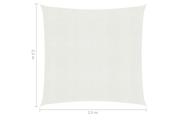 Aurinkopurje 160 g/mÂ² valkoinen 2,5x2,5 m HDPE - Valkoinen - Aurinkopurje