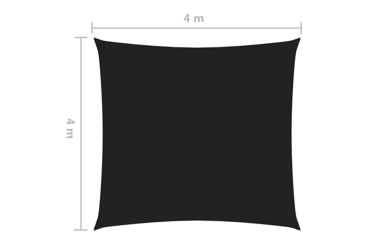 Aurinkopurje Oxford-kangas neliönmuotoinen 4x4 m musta - Aurinkopurje