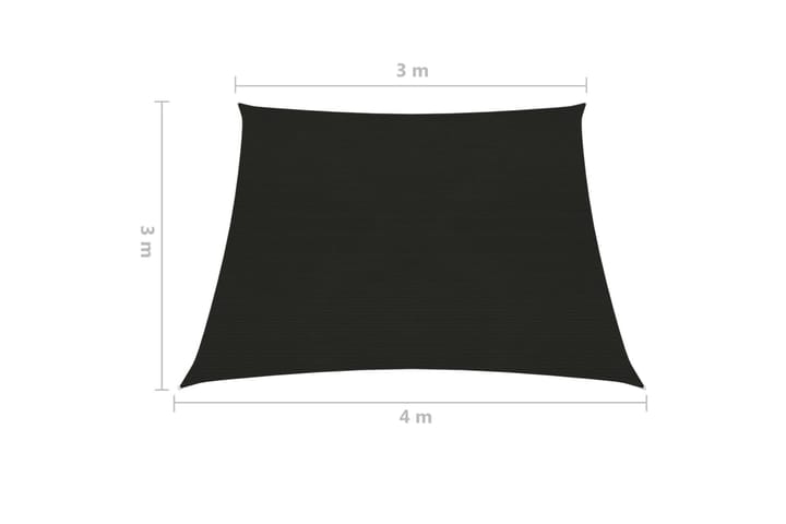 Aurinkopurje 160 g/m² musta 3/4x3 m HDPE - Musta - Aurinkopurje