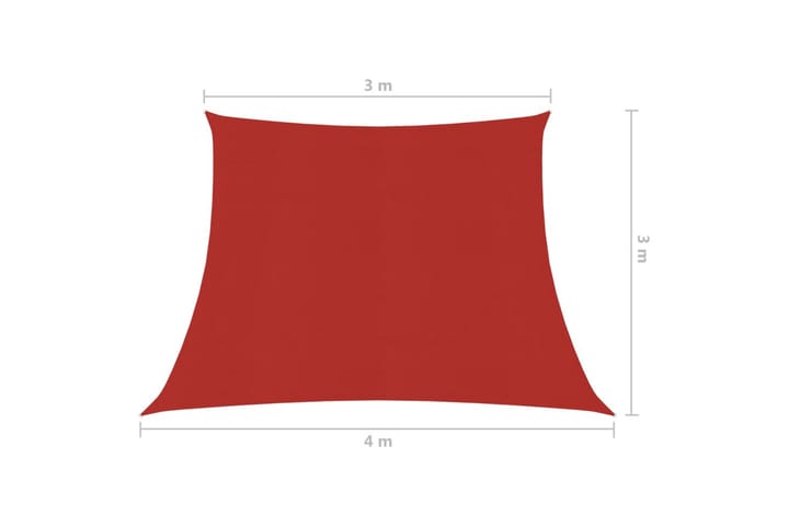 Aurinkopurje 160 g/m² punainen 3/4x3 m HDPE - Punainen - Aurinkopurje