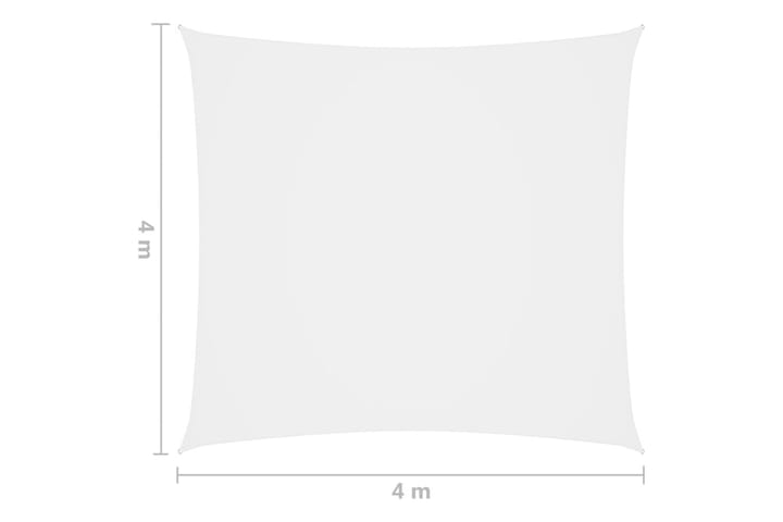 Aurinkopurje Oxford-kangas neliönmuotoinen 4x4 m valkoinen - Aurinkopurje