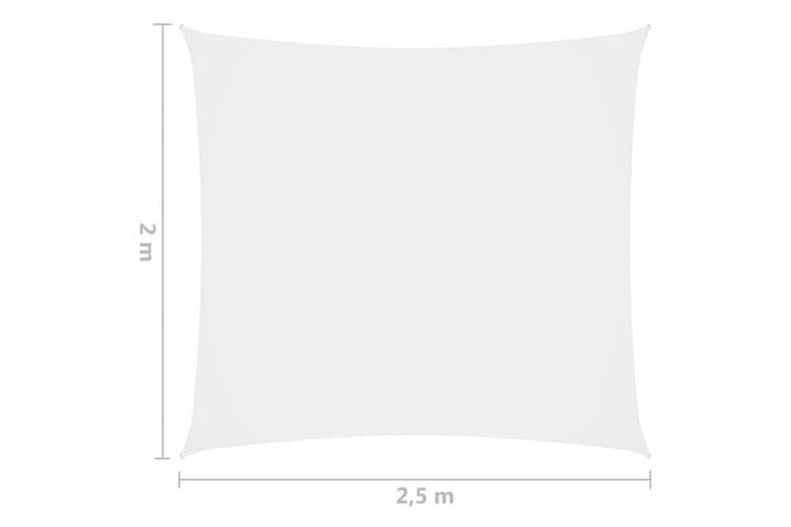 Aurinkopurje Oxford-kangas suorakaide 2x2,5 m valkoinen - Valkoinen - Aurinkopurje
