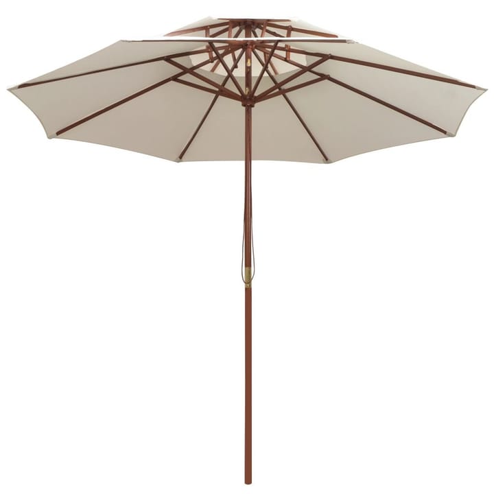 2-kerroksinen Aurinkovarjo 270x270cm Puutanko Kermanvalkoine - Valkoinen - Aurinkovarjo
