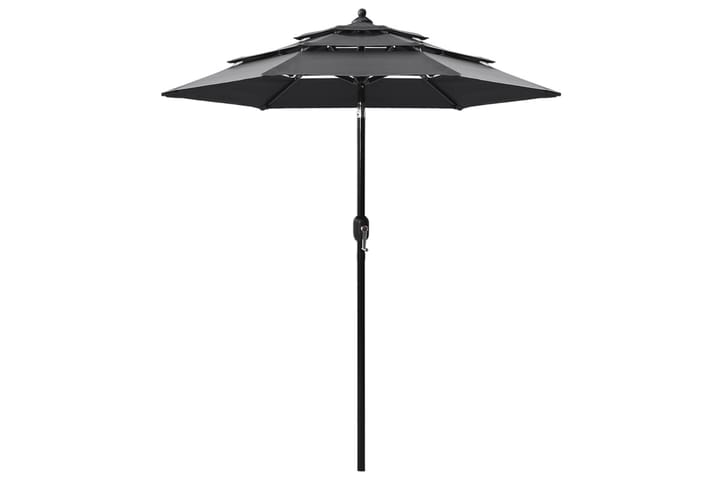 3-tasoinen aurinkovarjo alumiinitanko antrasiitti 2 m - Aurinkovarjo