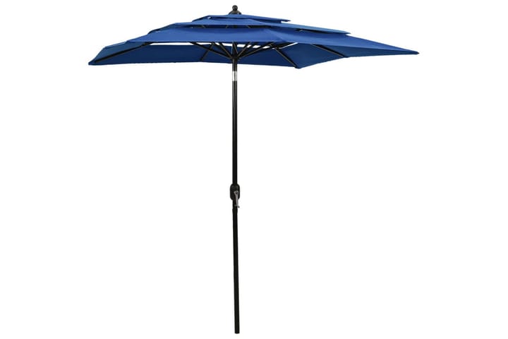 3-tasoinen aurinkovarjo alumiinitanko taivaansininen 2x2 m - Aurinkovarjo