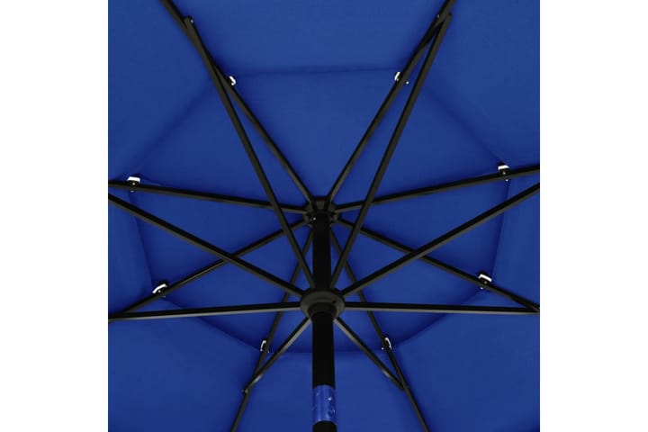 3-tasoinen aurinkovarjo alumiinitanko taivaansininen 3,5 m - Aurinkovarjo