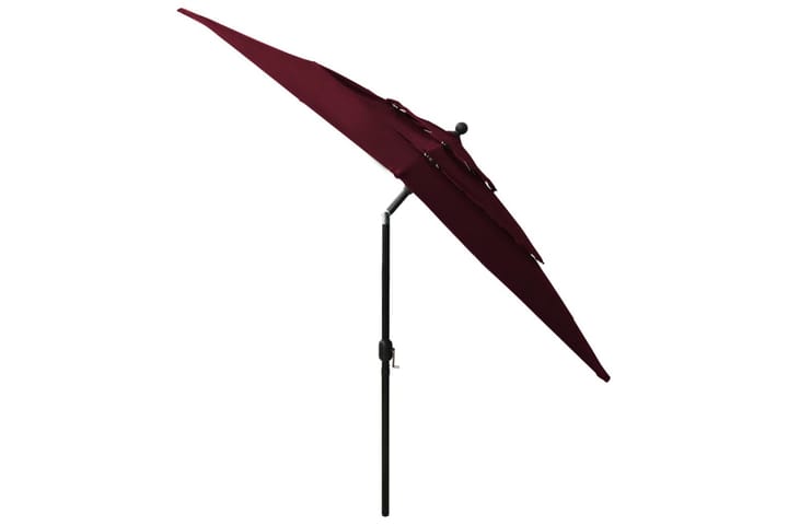 3-tasoinen aurinkovarjo alumiinitanko viininpunainen 2,5x2,5 - Aurinkovarjo