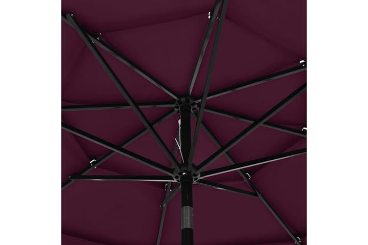 3-tasoinen aurinkovarjo alumiinitanko viininpunainen 3 m - Aurinkovarjo
