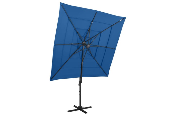 4-tasoinen Aurinkovarjo alumiinitanko 250x250 cm - Sininen - Aurinkovarjo