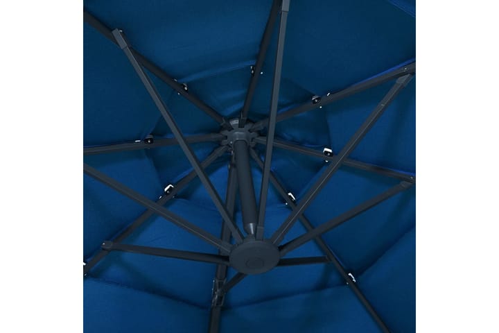4-tasoinen aurinkovarjo alumiinitanko taivaansininen 3x3 m - Aurinkovarjo