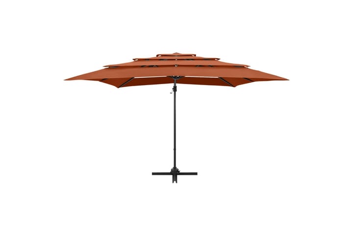 4-tasoinen Aurinkovarjo alumiinitanko terrakotta 250x250 cm - Punainen - Aurinkovarjo