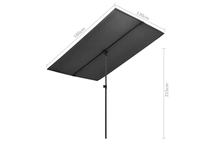 Aurinkovarjo alumiinitanko 180x130 cm antrasiitti - Antrasiitti - Aurinkovarjo