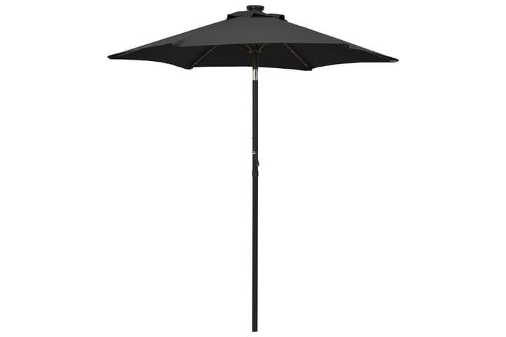 Aurinkovarjo LED-valolla musta 200x211 cm alumiini - Aurinkovarjo