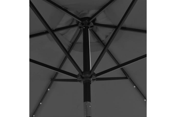 Aurinkovarjo LED-valot terästanko 300 cm antrasiitti - Antrasiitti - Aurinkovarjo