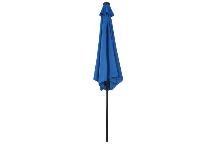 Aurinkovarjo LED-valot terästanko 300 cm taivaansininen - Sininen - Aurinkovarjo