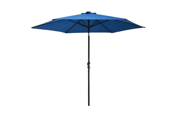Aurinkovarjo LED-valot terästanko 300 cm taivaansininen - Sininen - Aurinkovarjo