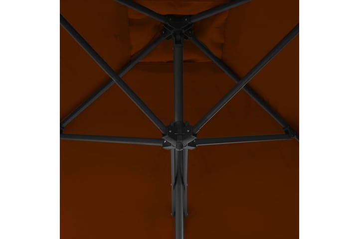 Aurinkovarjo terästangolla terrakotta 250x250x230 cm - Aurinkovarjo