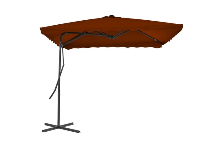 Aurinkovarjo terästangolla terrakotta 250x250x230 cm - Aurinkovarjo