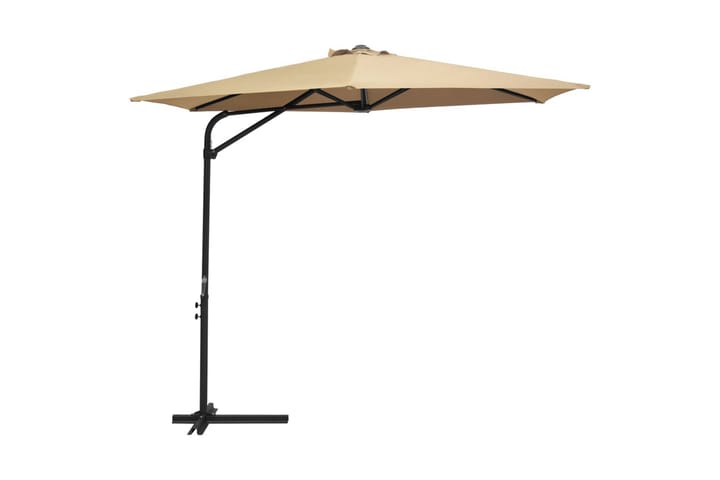 Aurinkovarjo terästanko 300 cm harmaanruskea - Ruskea - Aurinkovarjo