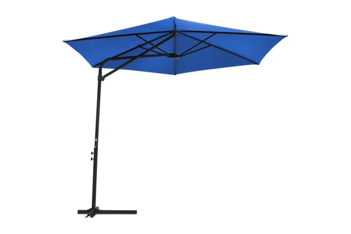 Aurinkovarjo terästanko 300 cm taivaansininen - Sininen - Aurinkovarjo