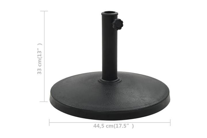 Aurinkovarjon jalka polyresiini 10 kg pyöreä musta - Musta - Aurinkovarjon jalka