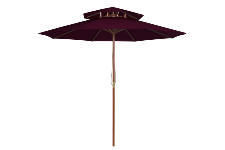 Kaksikerroksinen aurinkovarjo puurunko viininpunainen 270 cm - Aurinkovarjo