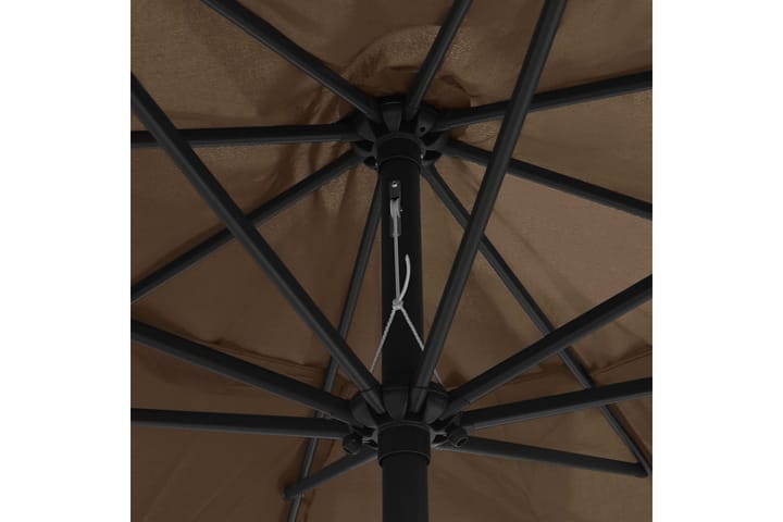 Aurinkovarjo metallirunko 400 cm harmaanruskea - Ruskea - Aurinkovarjo