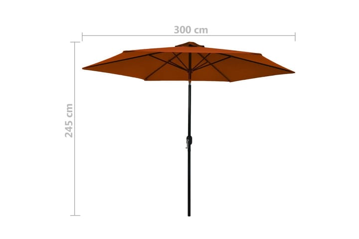 Aurinkovarjo metallirunko terrakotta 300 cm - Aurinkovarjo
