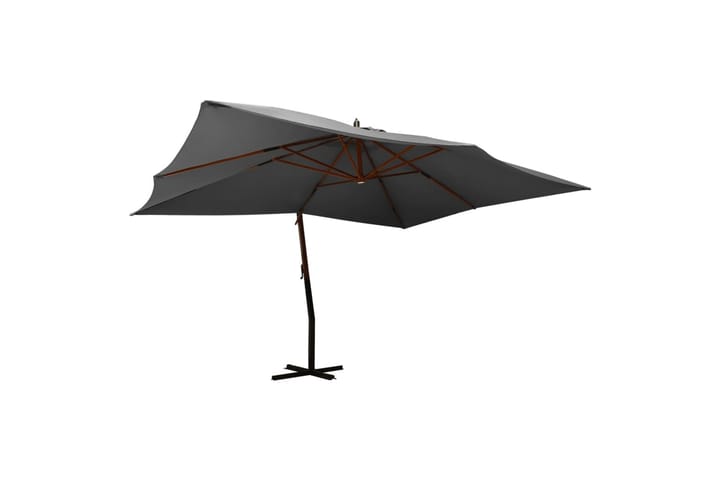 Riippuva aurinkovarjo puupylväällä 400x300 cm antrasiitti - Antrasiitti - Parvekevarjo