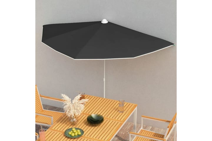 Puoliaurinkovarjo tangolla 180x90 cm musta - Aurinkovarjo