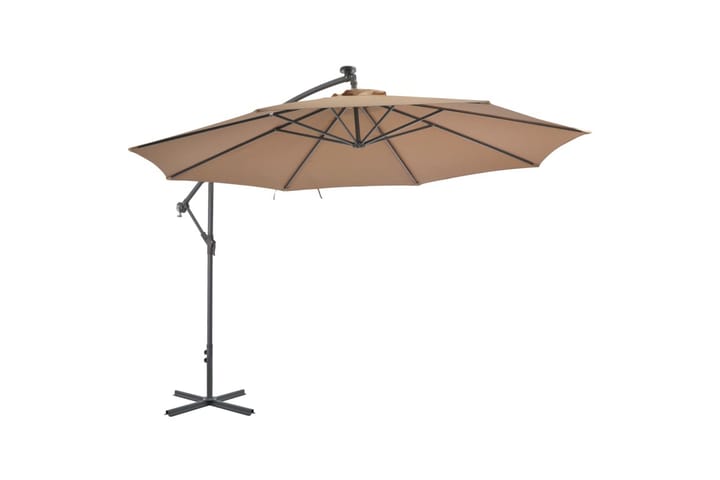 Riippuva aurinkovarjo alumiinipylvä�ällä 350 cm ruskeanharmaa - Ruskea - Riippuva aurinkovarjo