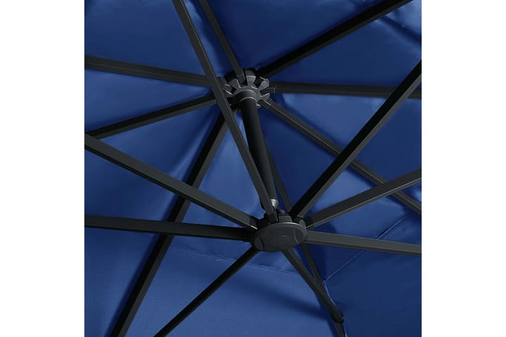 Aurinkovarjo LED-valoilla alumiinipylväs 400x300cm - Sininen - Riippuva aurinkovarjo