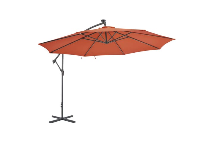 Riippuva aurinkovarjo ja alumiinitolppa 350 cm terrakotta - Oranssi - Riippuva aurinkovarjo