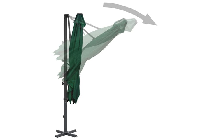 Riippuva aurinkovarjo alumiinipylväällä 250x250cm vihreä - Vihreä - Riippuva aurinkovarjo