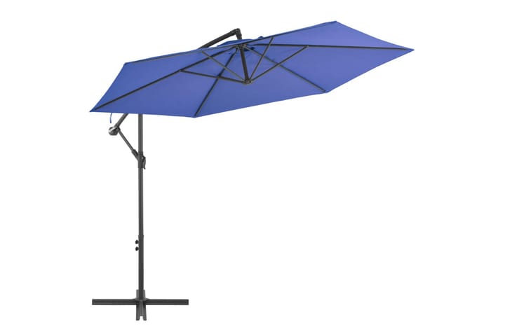 Riippuva aurinkovarjo alumiinipylväällä 300 cm sininen - Sininen - Riippuva aurinkovarjo