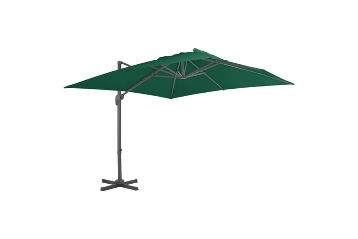 Riippuva aurinkovarjo alumiinipylväällä 300x300 cm vihreä - Riippuva aurinkovarjo