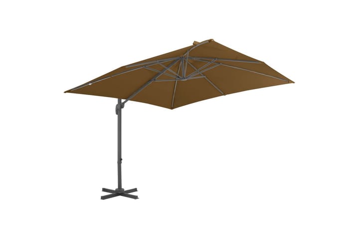 Riippuva aurinkovarjo alumiinipylväällä 300x300cm - Ruskea - Riippuva aurinkovarjo