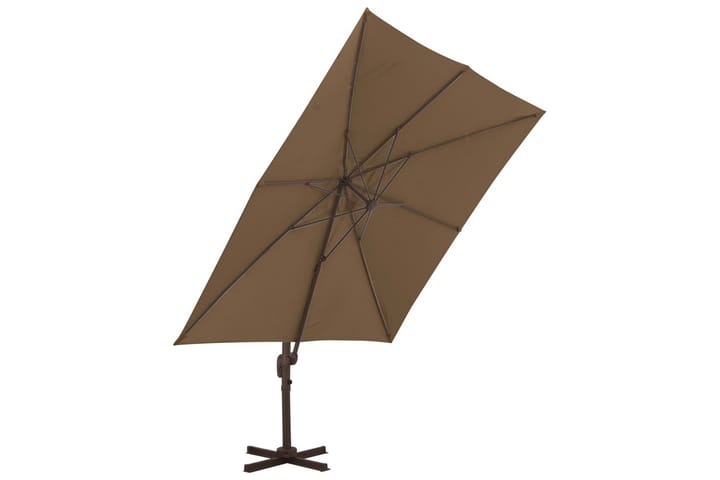 Riippuva aurinkovarjo alumiinipylväällä 300x300cm - Ruskea - Riippuva aurinkovarjo