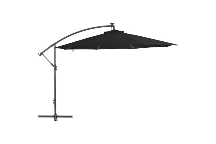 Riippuva aurinkovarjo alumiinipylväällä 350 cm musta - Musta - Riippuva aurinkovarjo