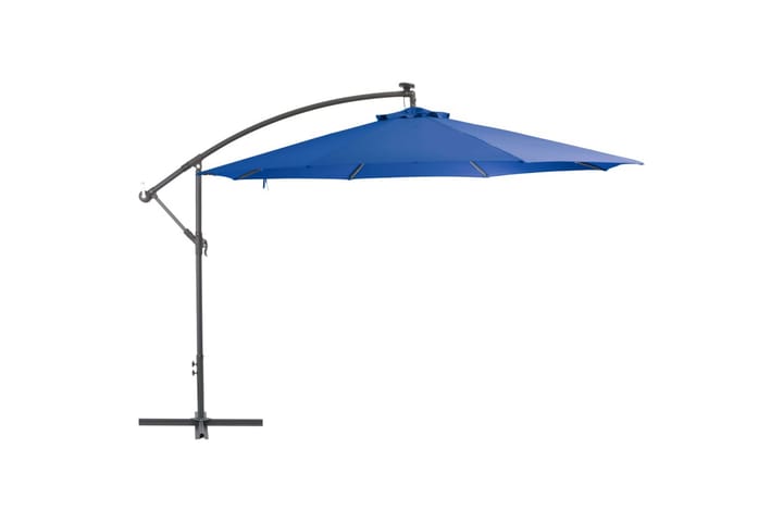 Riippuva aurinkovarjo alumiinipylväällä 350 cm sininen - Sininen - Riippuva aurinkovarjo