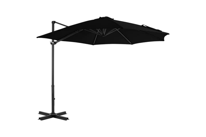 Riippuva aurinkovarjo alumiinipylväällä musta 300 cm - Riippuva aurinkovarjo