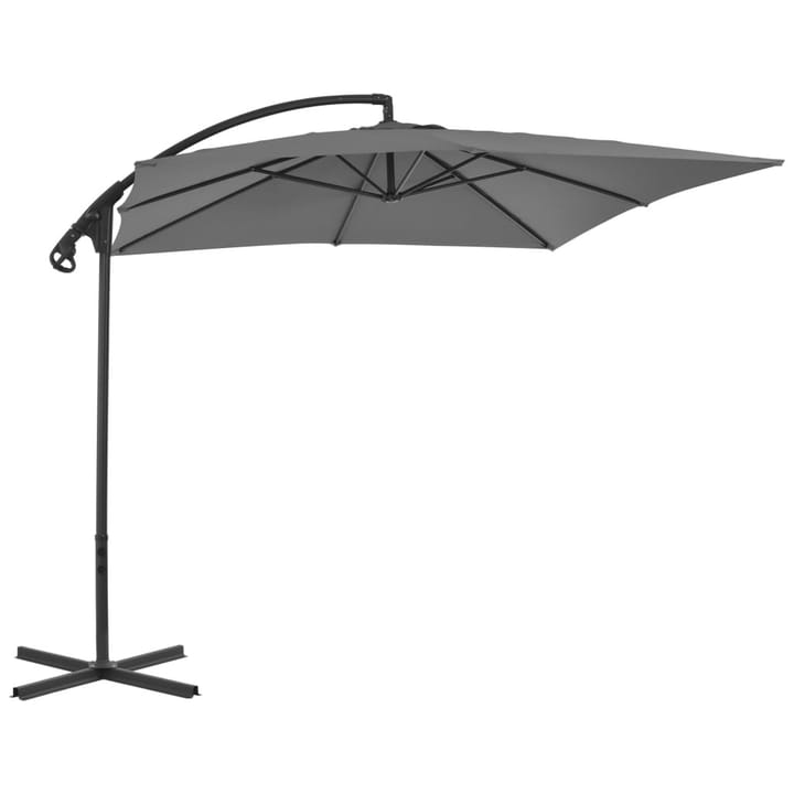 Riippuva aurinkovarjo teräspylväällä 250x250 cm antrasiitti - Antrasiitti - Riippuva aurinkovarjo