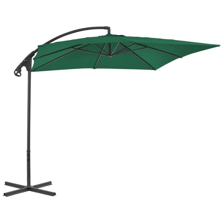 Riippuva aurinkovarjo teräspylväällä 250x250 cm vihreä - Vihreä - Riippuva aurinkovarjo
