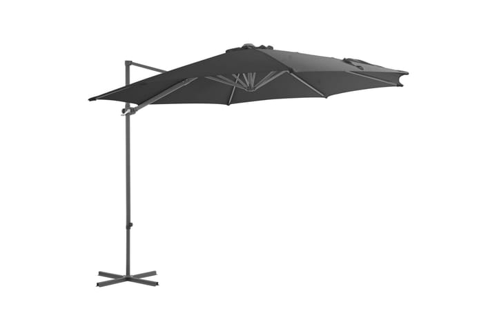 Riippuva aurinkovarjo teräspylväällä 300 cm antrasiitti - Antrasiitti - Riippuva aurinkovarjo