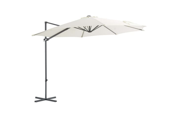 Riippuva aurinkovarjo teräspylväällä 300 cm hiekka - Beige - Riippuva aurinkovarjo